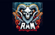 do outstanding ram skull mascot logo with express delivery