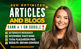 write 30 SEO articles and monthly blog posts as your blog writer