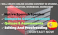 create online course content in spanish, course creation, workbook, worksheet