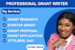 write grant proposals, applications,  research ,rfps ,sbir, nih ,nsf, dod