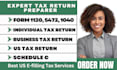 prepare tax returns 1120, 5472, and 1040 schedule c forms