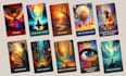 illustrate a custom oracle card deck from your idea