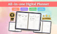 design unique etsy digital planner, etsy digital products,hyperlinked planner