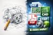 convert image or handdrawn sketch to cad, step, dxf, PDF and more