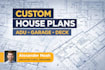 design permit ready house plan, adu, garage and deck drawing