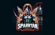 do amazing spartan warrior mascot logo with source file