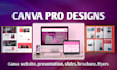 create canva website, landing page, canva presentation, templates, canva designs