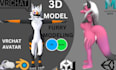 create custom 3d vrchat avatar 3d model vr character furry avatar from scratch