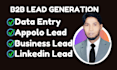 do data entry b2b lead generation an collect targeted mail address any business