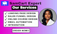 create systeme io landing page, samcart thrivecart sales funnel, online course