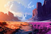 create 2d landscape and fantasy background