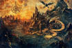 make artistic fantasy map, sci fi map digital art illustration