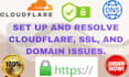 set up and resolve cloudflare, SSL, and domain issues