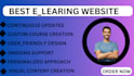 build educational website, online course website, kajabi, e learning website