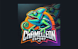 create a chameleon mascot logo with creative concepts