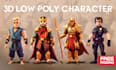 create 3d low poly character model for game, animation, and rigging