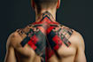 microrealistic linework and geometric style tattoo design
