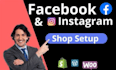 setup facebook shop instagram shop, and shopify integration with payment gateway