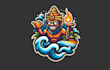 do modern bali island mascot logo design service