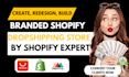 build branded shopify store, redesign ecommerce store, build one product store