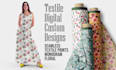 design custom seamless textile patterns, monogram, floral prints