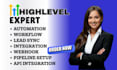 setup gohighlevel saas snapshot ghl custom housecall pro quickbook integration