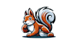 do modern squirrel on white background easy mascot logo design