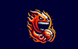 do modern style fireball monster mascot logo design service
