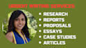 write urgent apa and mla papers, and case studies