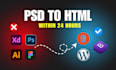 convert figma, psd to responsive wordpress or html website