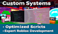 make any roblox game system, mechanics and script for your game on roblox studio