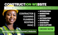 construction website, contractor, cleaning services, plumbing, roofing, hvac web