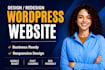 design, redesign or develop wordpress website for your business