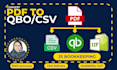 convert PDF transactions into qbo, iif, CSV, excel for quickbooks import
