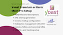 install configure yoast SEO premium or rank math pro