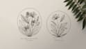 create a hand drawn, botanical, bohemian, feminine logo