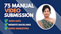 do 60 video submission in top video sharing sites