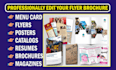 redesign or edit,update flyer, brochure, poster within hours