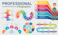 design infographics flowchart, pie chart, flow process diagram