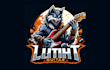 design an wolf guitar mascot logo with creative concepts