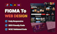 design website ui, figma design, figma to web design and redesign