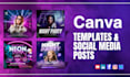 do canva design, social media posts, adds, instagram post