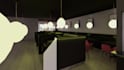 design restaurant café interior with realistic 3d rendering