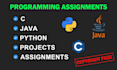 do top rated java, python and c assignments and projects