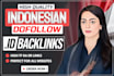 provide high quality id indonesian dofollow backlinks