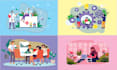 draw custom 2d flat illustration or modern flat vector illustrations for you
