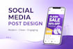 design modern and eye catching social media posts for your brand