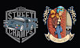make custom classic skull helmet racing car logo