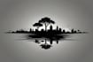 draw black and white vector silhouette logo