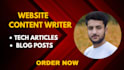 write marketing content, tech articles, and software reviews